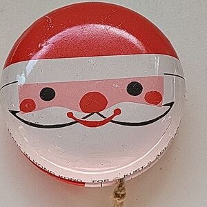 Vintage 1960s Kurt Adler Tin Litho Santa Claus Yo-Yo